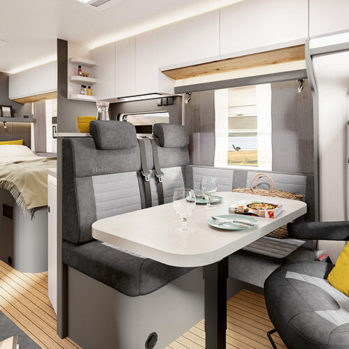 Rear bathroom in two new Hobby Prestige low-profile motorhomes