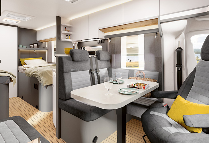Rear bathroom in two new Hobby Prestige low-profile motorhomes