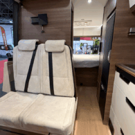 Island bed and unique dinette in a camper van? Check out the Rapido V64!